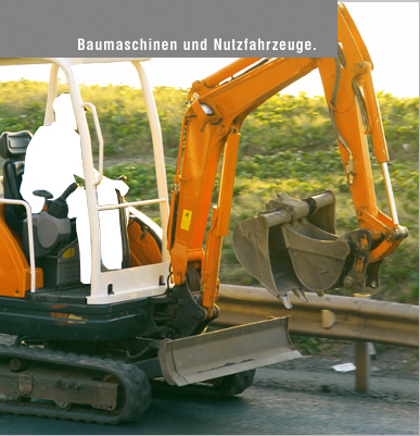 Oranger Minibagger im Einsatz